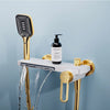 Luxury Brass Bathtub Waterfall Outlet and Handheld Shower Faucet Set