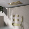 Luxury Brass Embedded Ceiling Thermostatic Shower System Bathroom Mixer