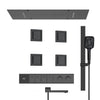 Luxury Brass Embedded Rain Shower System LED Digital Display Mixer