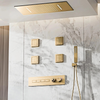 Luxury Brass Shower System Ceiling Design Hidden LED Digital Display