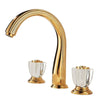 Luxury Brass Widespread Bathroom Basin Faucet with Crystal Dual Handle