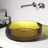 Luxury Crystal Countertop Basin Thin Edge Circular Art Glass Washbasin