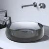Luxury Crystal Countertop Basin Thin Edge Circular Art Glass Washbasin