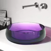 Luxury Crystal Countertop Basin Thin Edge Circular Art Glass Washbasin