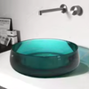 Luxury Crystal Countertop Basin Thin Edge Circular Art Glass Washbasin