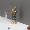 Luxury Golden Plated Polish Bathroom Basin High Short Style Faucet