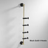 Luxury Nordic Style Brass Movable Wall Mounted Hook Hanging Rack