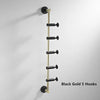Luxury Nordic Style Brass Movable Wall Mounted Hook Hanging Rack