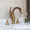 Luxury Swan Bathtub Faucet Brass Deck Mount Bathroom Sink Mixer Faucet