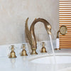 Luxury Swan Bathtub Faucet Brass Deck Mount Bathroom Sink Mixer Faucet
