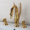 Luxury Swan Bathtub Faucet Brass Deck Mount Bathroom Sink Mixer Faucet