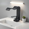 Luxury Waterfall Basin Faucet Deck Mounted Brass Hot Cold Mixer Tap