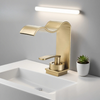 Luxury Waterfall Basin Faucet Deck Mounted Brass Hot Cold Mixer Tap