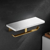 Marble Aluminum Toilet Roll Tissue Holder With Bath Mobile Phone Rack