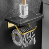 Marble Aluminum Toilet Roll Tissue Holder With Bath Mobile Phone Rack