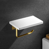 Marble Aluminum Toilet Roll Tissue Holder With Bath Mobile Phone Rack