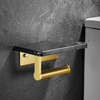Marble Aluminum Toilet Roll Tissue Holder With Bath Mobile Phone Rack