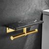 Marble Aluminum Toilet Roll Tissue Holder With Bath Mobile Phone Rack