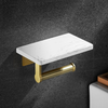 Marble Aluminum Toilet Roll Tissue Holder With Bath Mobile Phone Rack