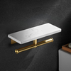 Marble Aluminum Toilet Roll Tissue Holder With Bath Mobile Phone Rack