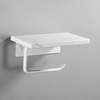 Marble Toilet Paper Holder Tissue Roll Rack with Mobile Phone Storage