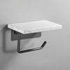 Marble Toilet Paper Holder Tissue Roll Rack with Mobile Phone Storage
