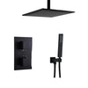 Matte Black Thermostatic Shower Faucet Brass Rainfall Shower System