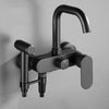 Matte Black Wall Mounted Faucet Pull Down Cold Hot Water Kitchen Taps