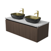 Modern Floating Bathroom Vanity Sink Cabinet with Ceramic Basin Set