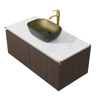 Modern Floating Bathroom Vanity Sink Cabinet with Ceramic Basin Set