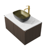 Modern Floating Bathroom Vanity Sink Cabinet with Ceramic Basin Set