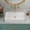 Modern Rectangular White Ceramic Bathroom Vessel Basin Sink