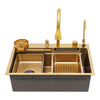 Modern Stainless Steel Countertop Kitchen Sink with Pull-Out Faucet