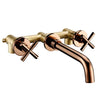 Modern Wall-Mounted Basin Mixer Tap Set with Double Lever Handles