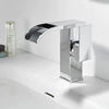 Modern Waterfall Stainless steel Bathroom Sink Mixer Basin Faucet Tap