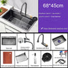 Multifunction Black Kitchen Sink Waterfall Faucet Large Wash Basin