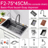 Multifunction Black Kitchen Sink Waterfall Faucet Large Wash Basin