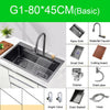 Multifunction Black Kitchen Sink Waterfall Faucet Large Wash Basin