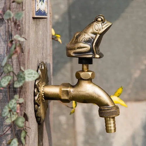 Brass Garden Faucet BASE PLATE OWL Figurine Tap Water Vintage Home Decor Outdoor