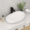 Oval Marble Stone Resin Vessel Sink Bathroom Sink with Pop-Up Drain