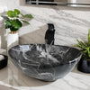 Oval Marbling Ceramic Vessel Sink Set Above Counter Basin with Faucet