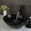Oval Marbling Ceramic Vessel Sink Set Above Counter Basin with Faucet