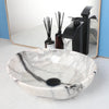 Oval Marbling Ceramic Vessel Sink Set Above Counter Basin with Faucet