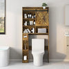 Over Toilet Bathroom Storage Cabinet with Door and Paper Holder Stand