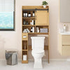 Over Toilet Bathroom Storage Cabinet with Door and Paper Holder Stand