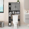 Over Toilet Bathroom Storage Cabinet with Door and Paper Holder Stand