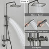 Piano Digital Shower Set Brass Bathroom Faucet Rainfall Shower System