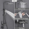 Piano Digital Shower Set Brass Bathroom Faucet Rainfall Shower System