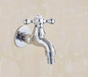 Polished Chrome Wall Mounted Garden Bibcock Tap Bathroom Water Tap