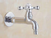 Polished Chrome Wall Mounted Garden Bibcock Tap Bathroom Water Tap